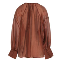 Devotion Twins SATIN brown blouse met ballonmouwen 026.004G