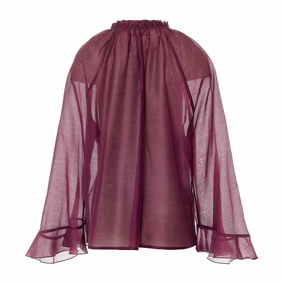 Devotion Twins VELVET grena blouse met flare mouwen 026.006G