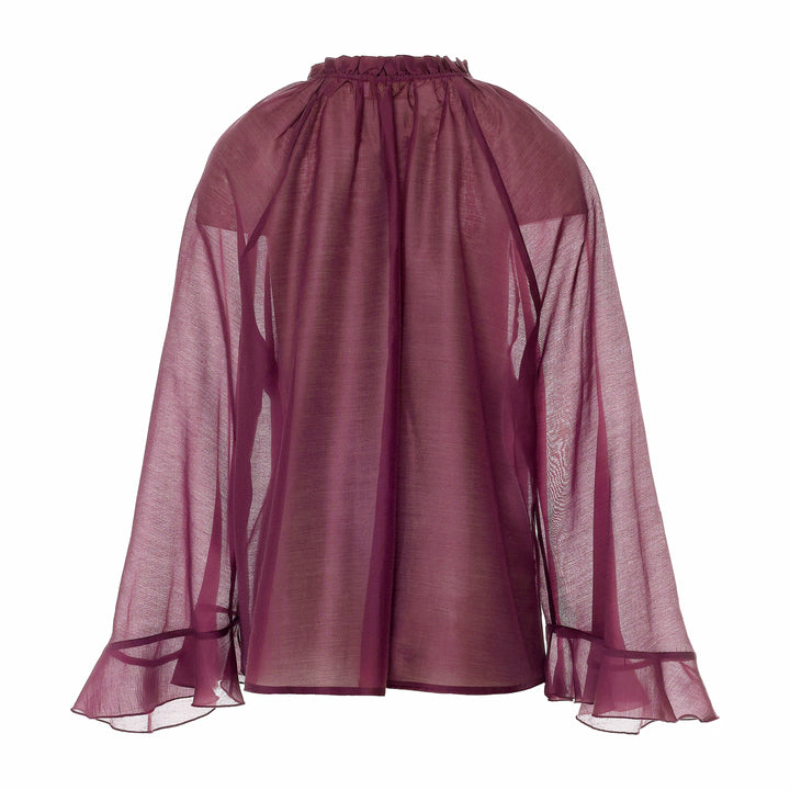 Devotion Twins VELVET grena blouse met flare mouwen 026.006G