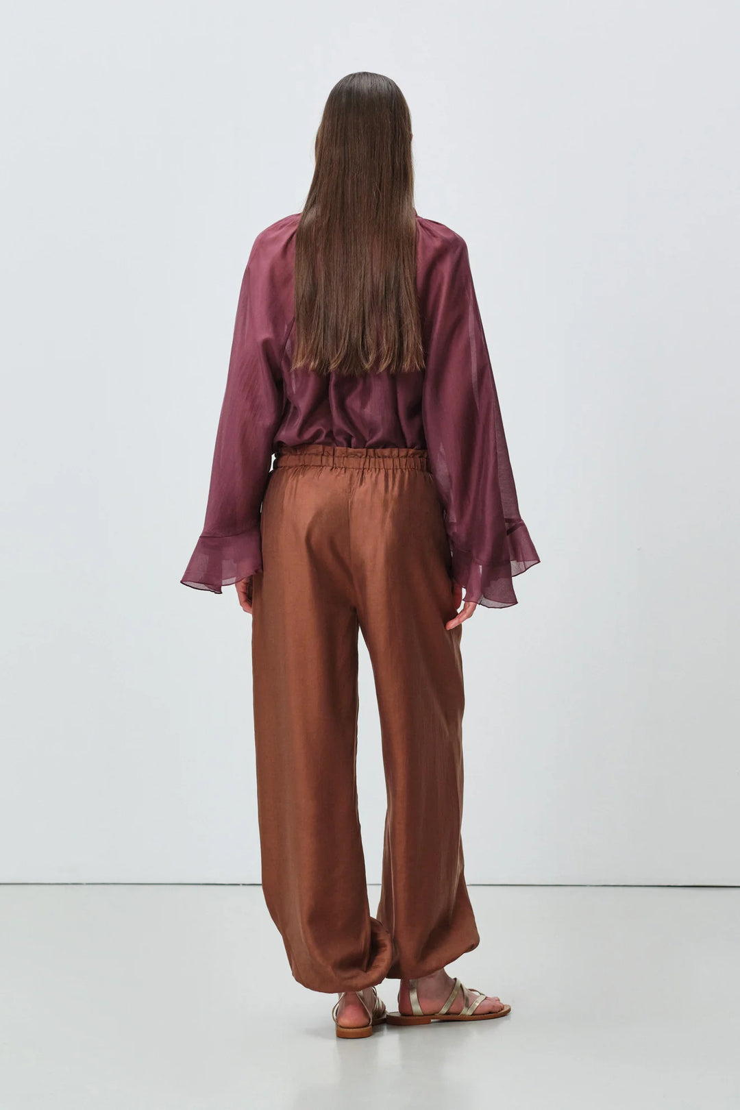 Devotion Twins VELVET grena blouse met flare mouwen 026.006G