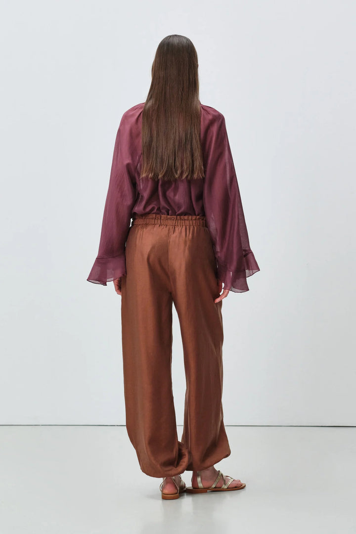 Devotion Twins VELVET grena blouse met flare mouwen 026.006G