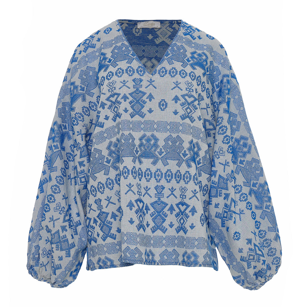 Devotion Twins WILDWOOD Blouse Jacquard Blue 026.022G