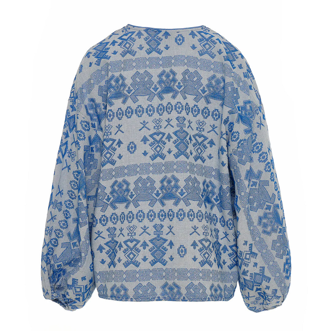 Devotion Twins WILDWOOD Blouse Jacquard Blue 026.022G