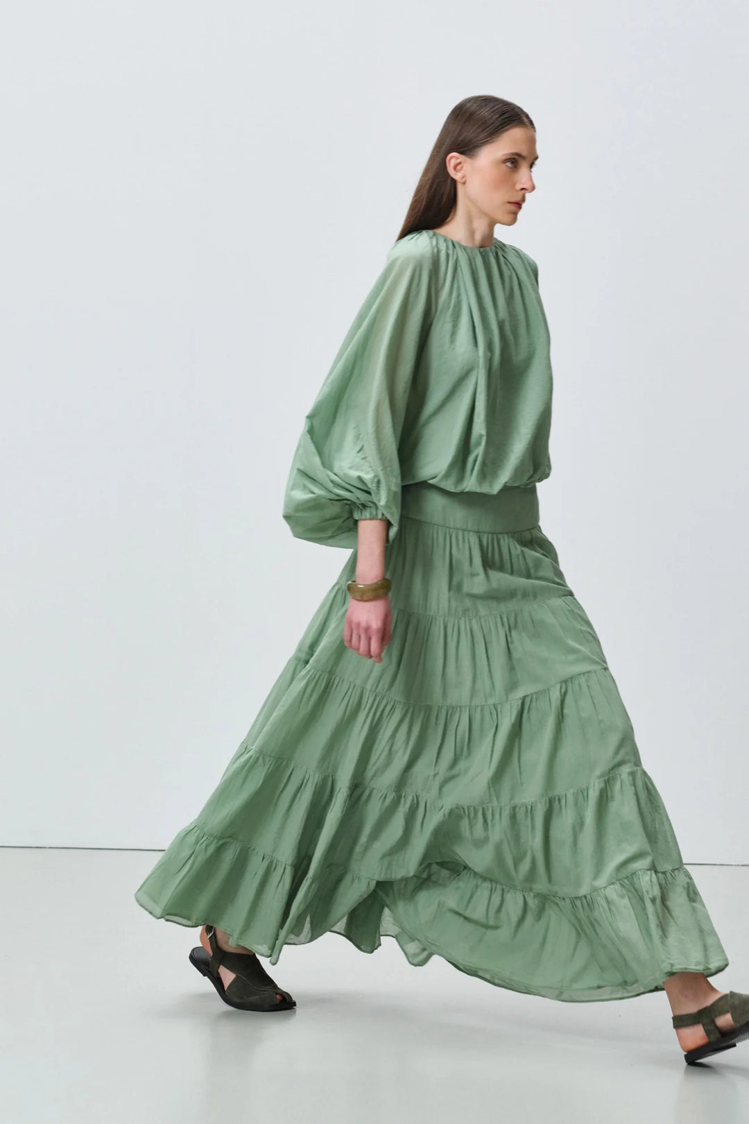 Devotion Twins SAGE Skirt Voile Green 026.509G