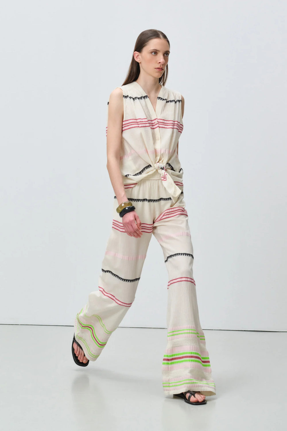 Devotion Twins VELOURA Pants Jacquard Off White 026.423G