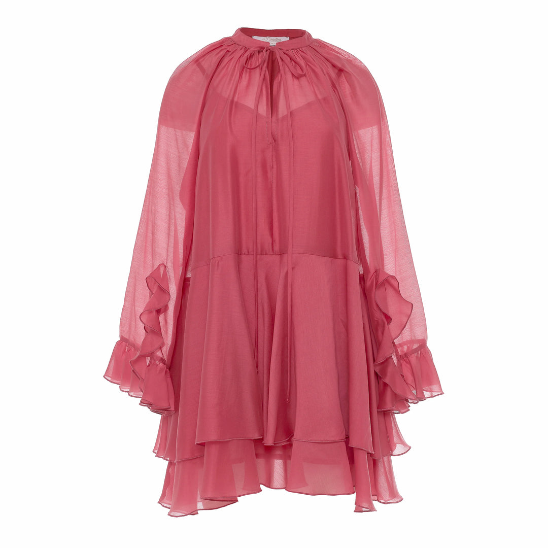 Devotion Twins SHEEN Dress Ruffle Lyocell Rosewine 026.305G