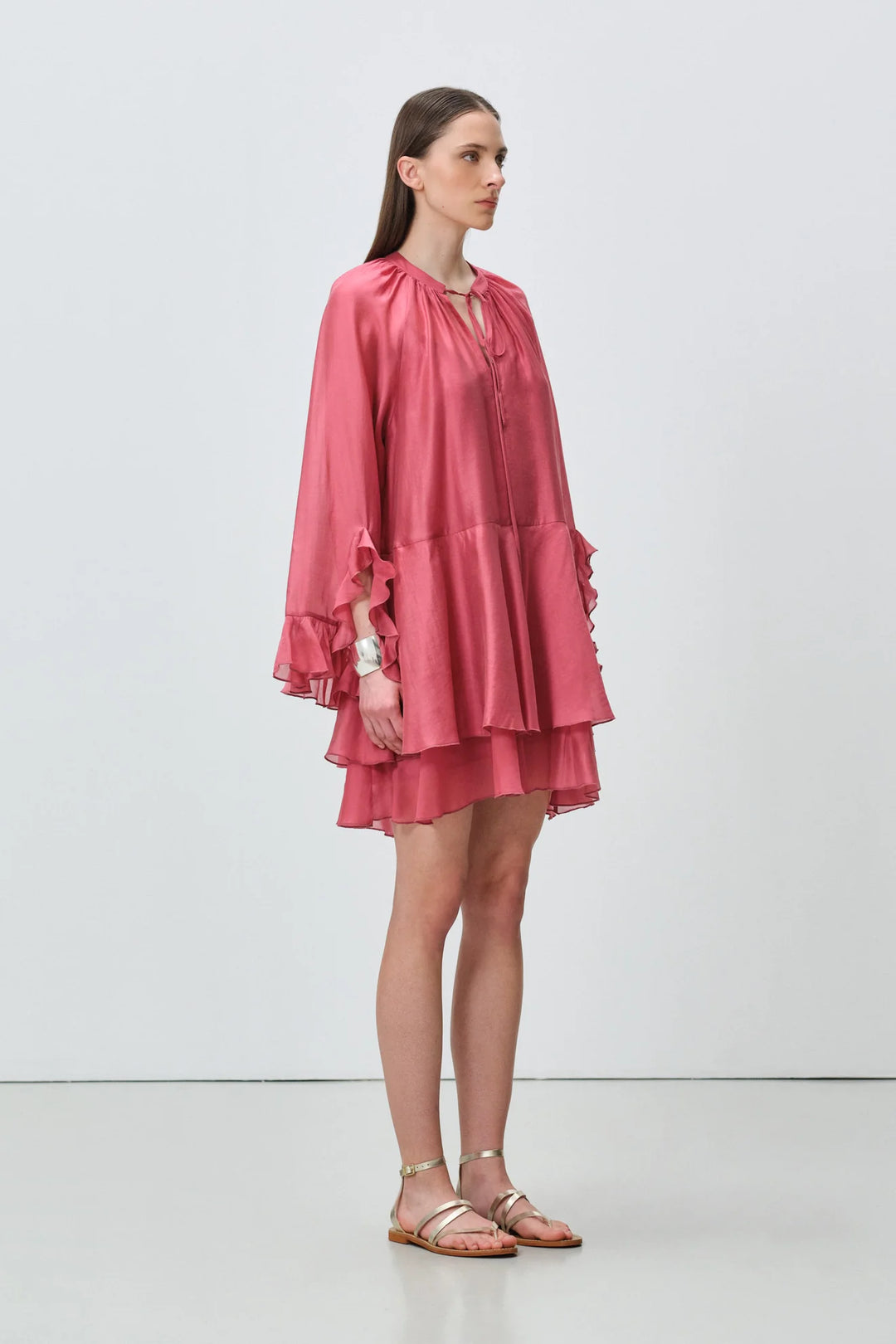 Devotion Twins SHEEN Dress Ruffle Lyocell Rosewine 026.305G