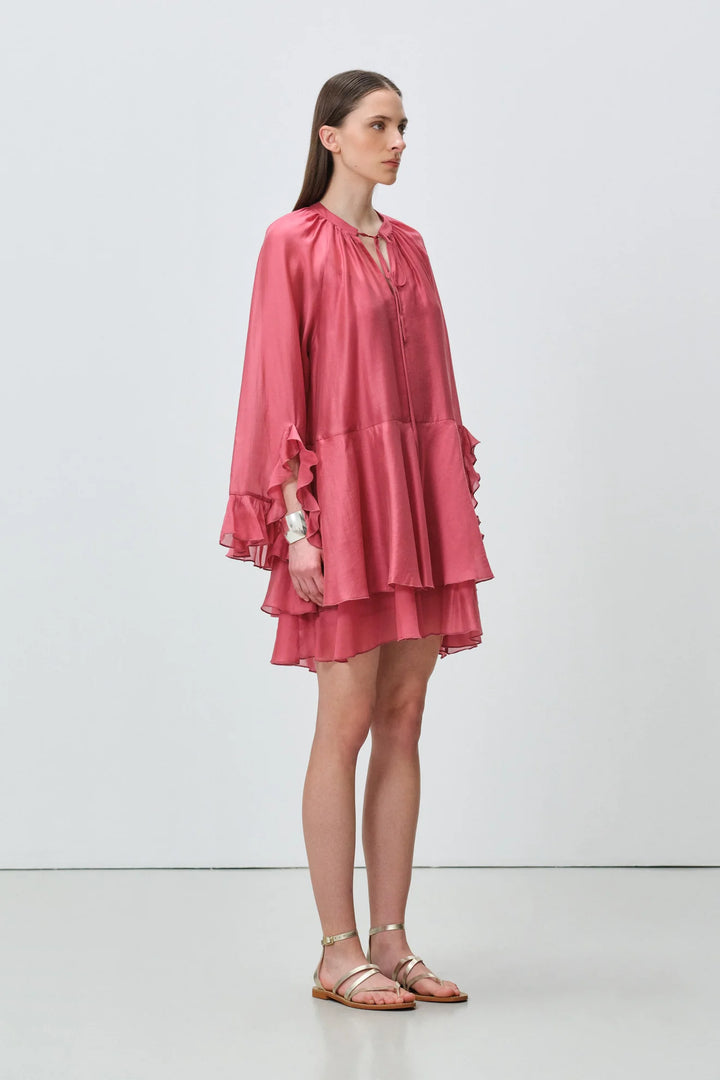 Devotion Twins SHEEN Dress Ruffle Lyocell Rosewine 026.305G