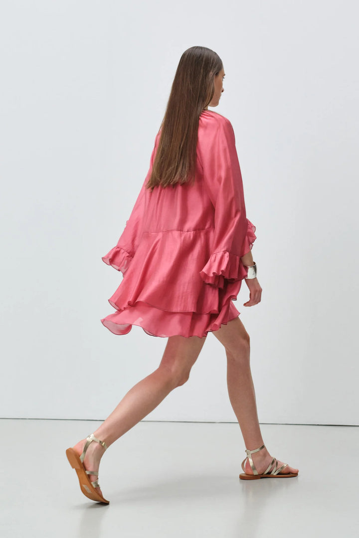 Devotion Twins SHEEN Dress Ruffle Lyocell Rosewine 026.305G
