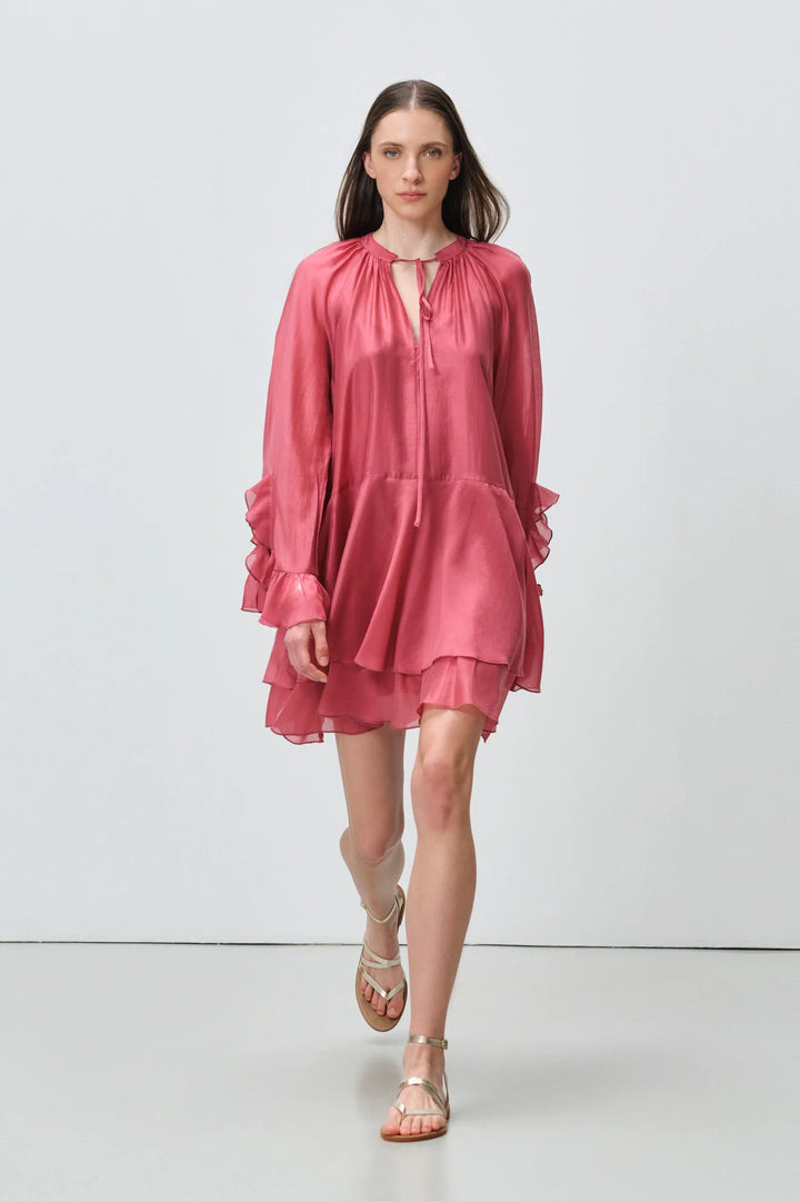 Devotion Twins SHEEN Dress Ruffle Lyocell Rosewine 026.305G