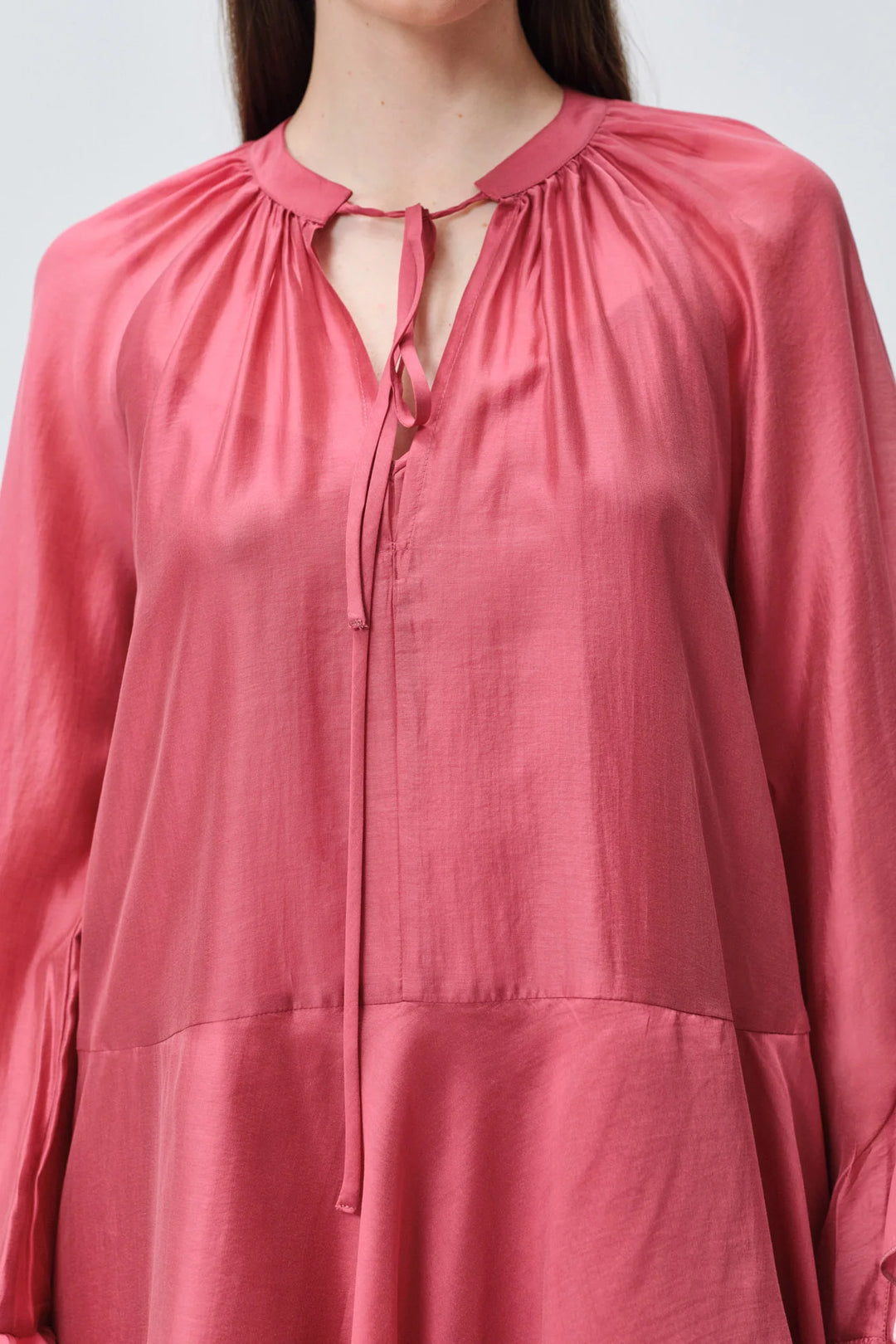 Devotion Twins SHEEN Dress Ruffle Lyocell Rosewine 026.305G