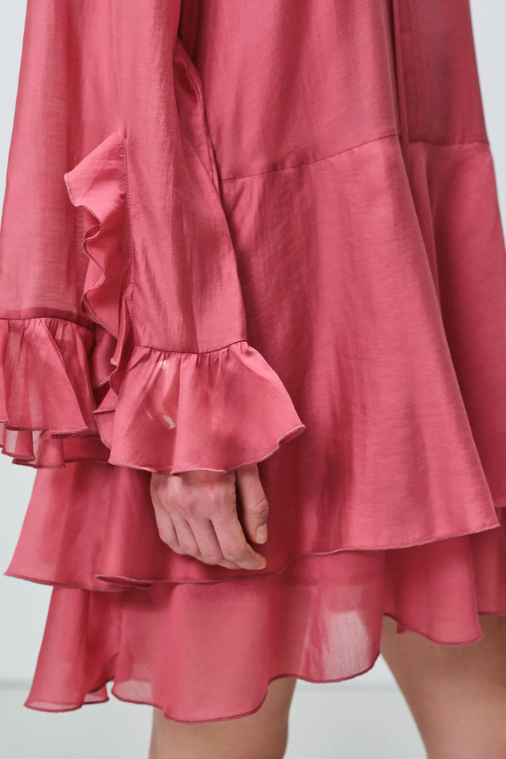 Devotion Twins SHEEN Dress Ruffle Lyocell Rosewine 026.305G