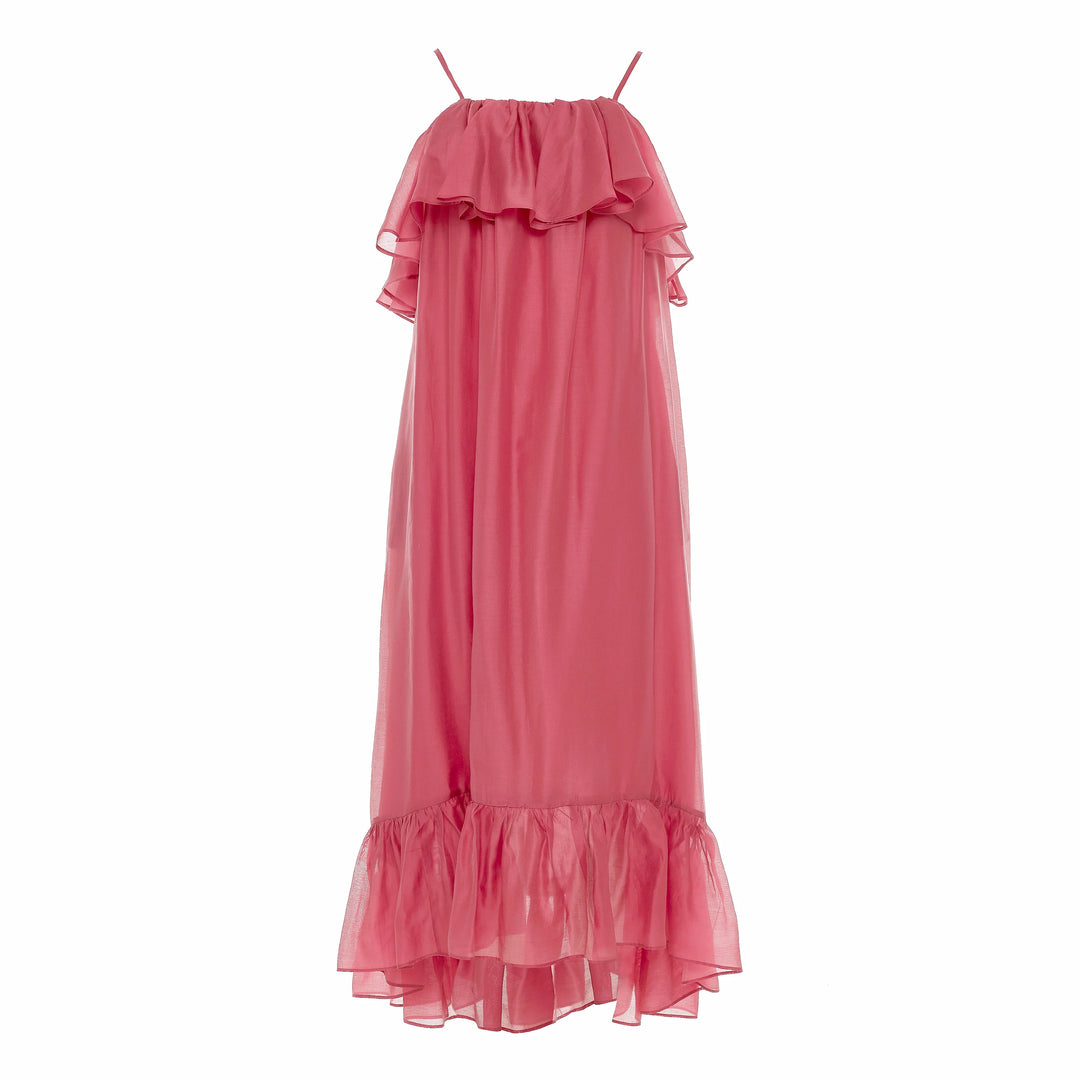 Devotion Twins AURA Dress With Ruffle Lyocell Rosewine 026.307G