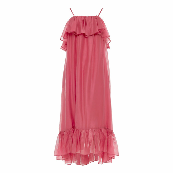 Devotion Twins AURA Dress With Ruffle Lyocell Rosewine 026.307G