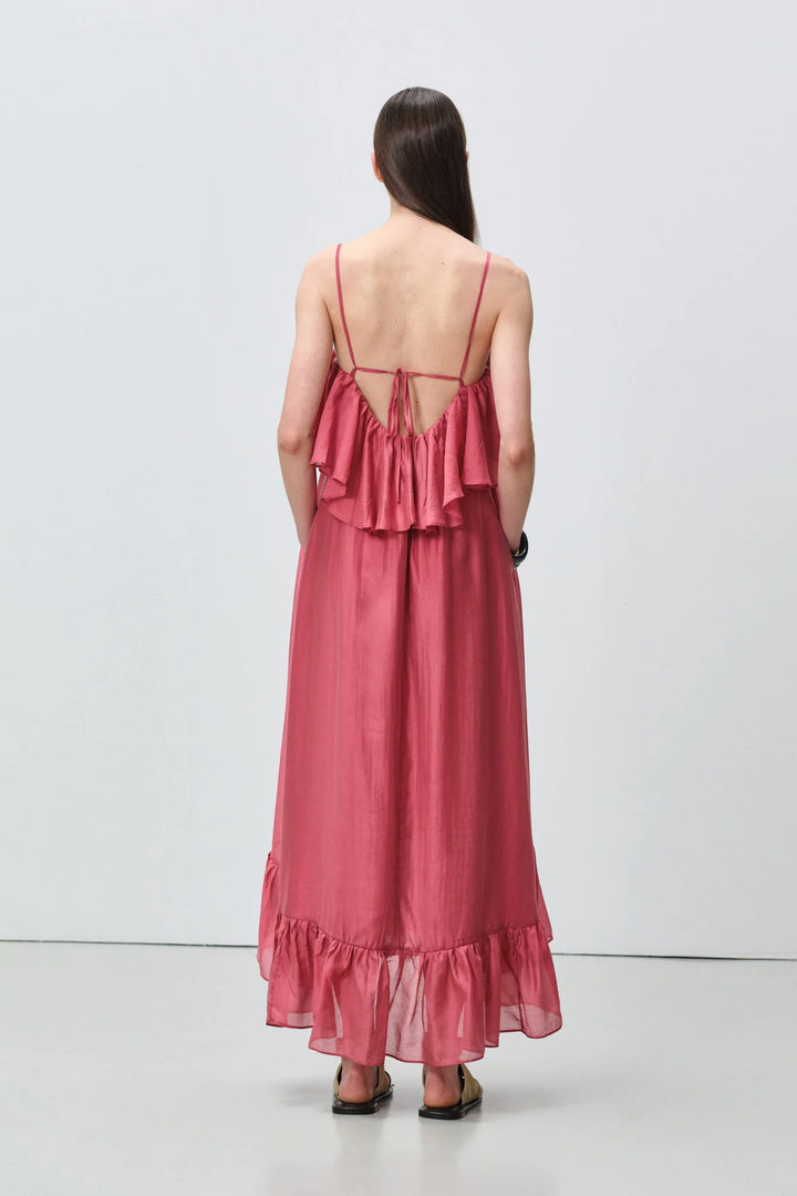 Devotion Twins AURA Dress With Ruffle Lyocell Rosewine 026.307G