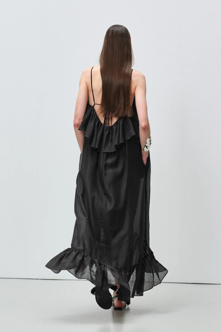Devotion Twins AURA Dress With Ruffle Lyocell Black 026.307G