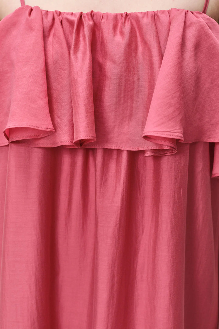 Devotion Twins AURA Dress With Ruffle Lyocell Rosewine 026.307G