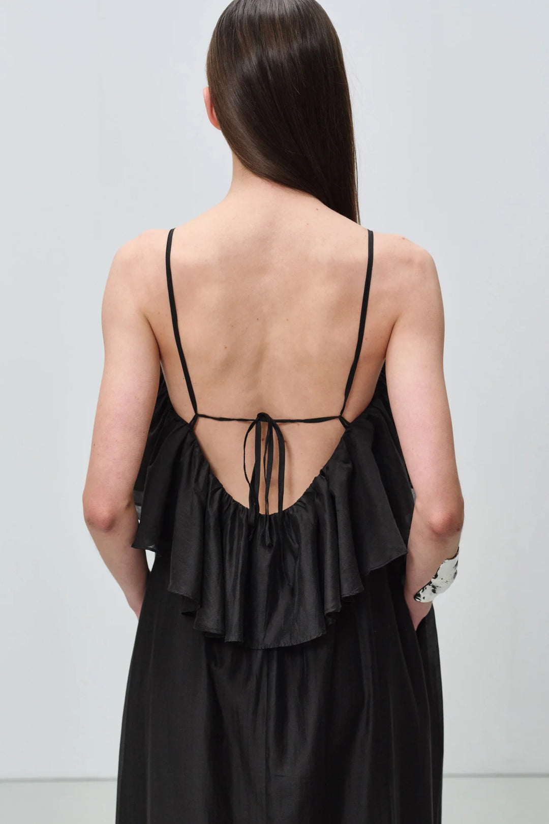 Devotion Twins AURA Dress With Ruffle Lyocell Black 026.307G