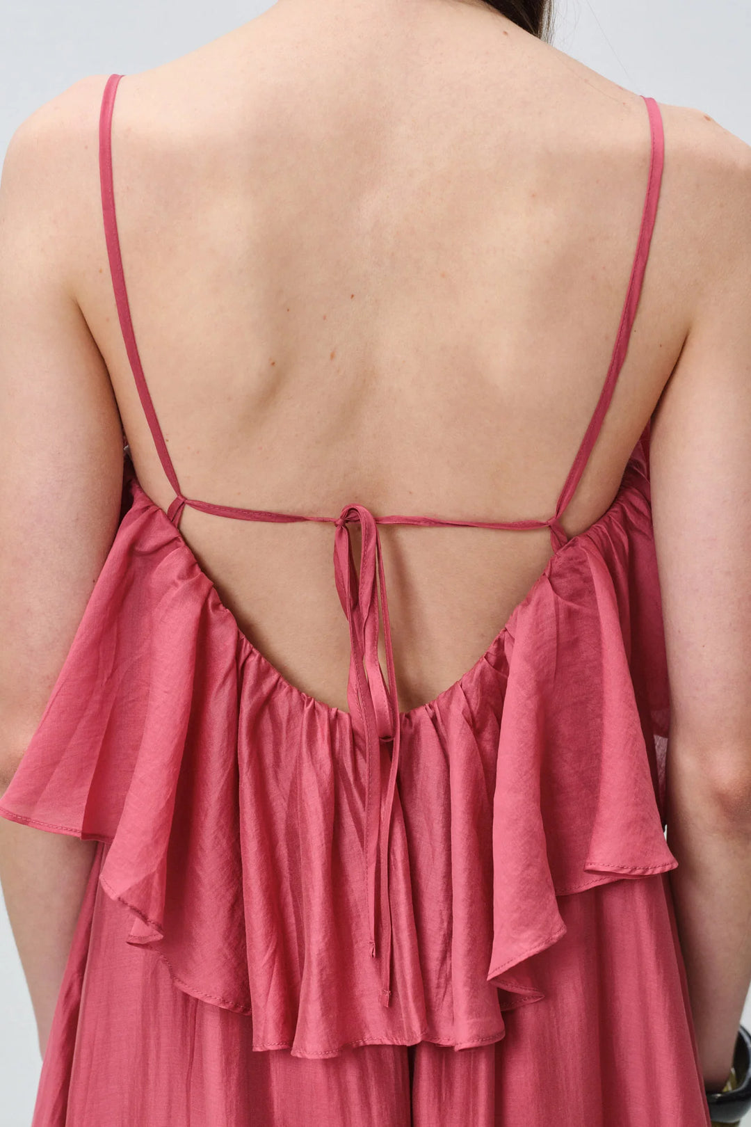 Devotion Twins AURA Dress With Ruffle Lyocell Rosewine 026.307G
