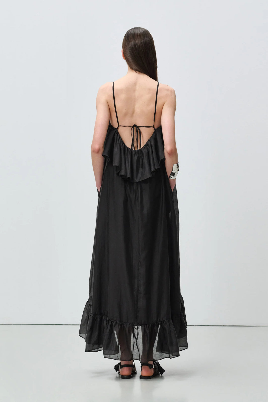 Devotion Twins AURA Dress With Ruffle Lyocell Black 026.307G