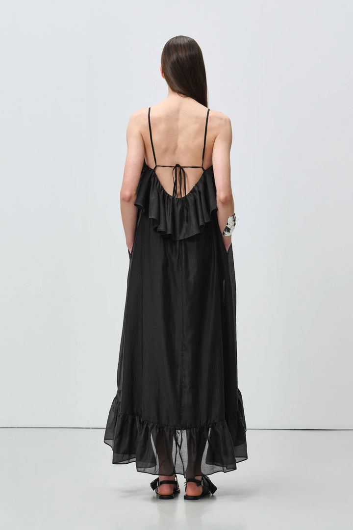 Devotion Twins AURA Dress With Ruffle Lyocell Black 026.307G