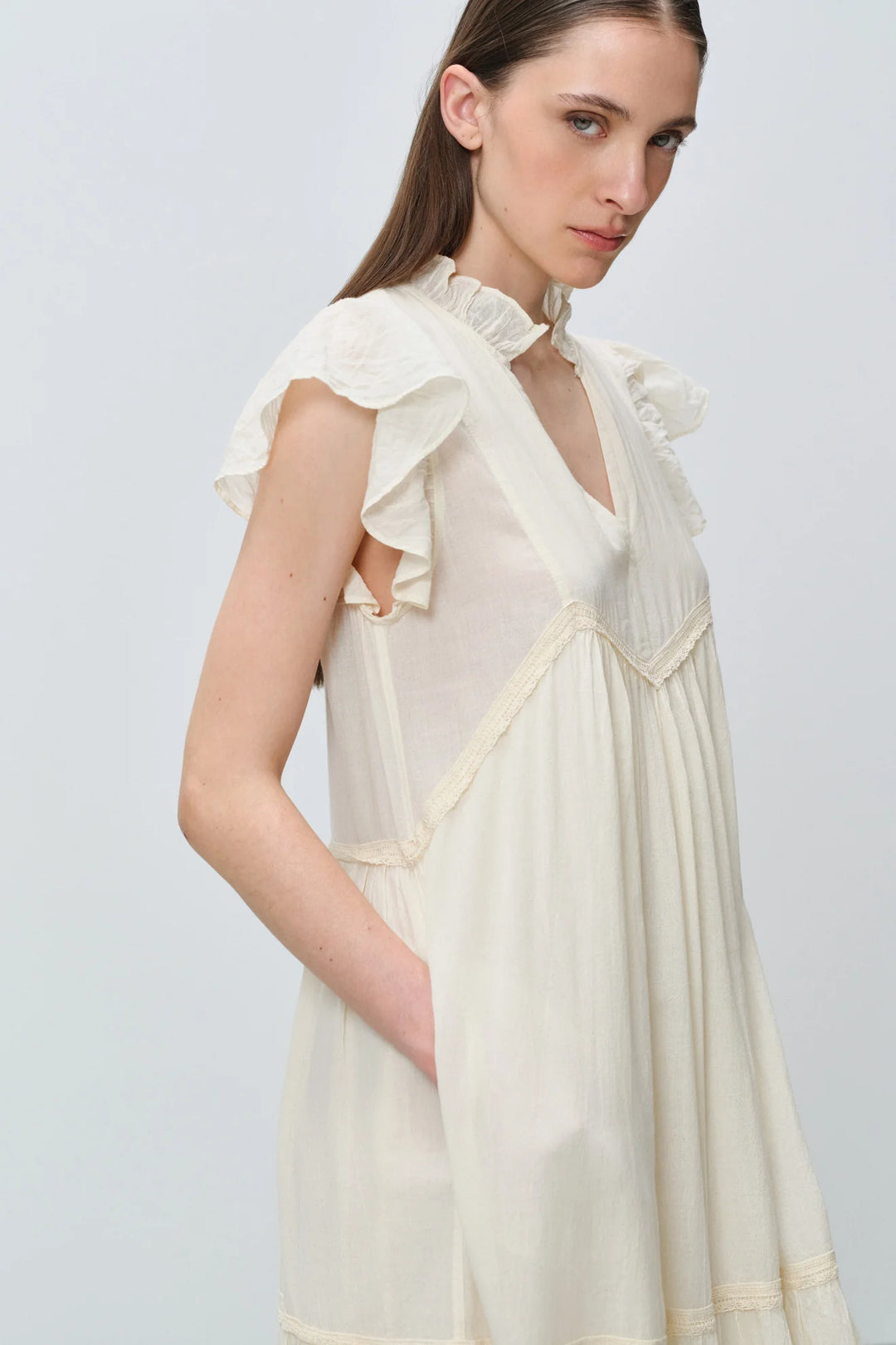 Devotion Twins REVERIE Dress With Lace Gaze Off White 026.308G