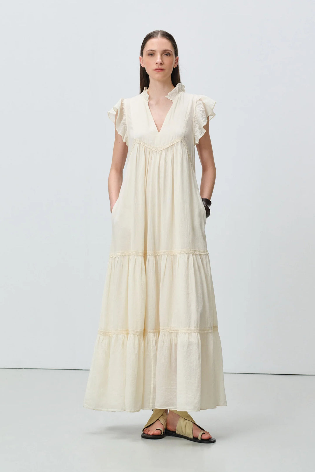 Devotion Twins REVERIE Dress With Lace Gaze Off White 026.308G