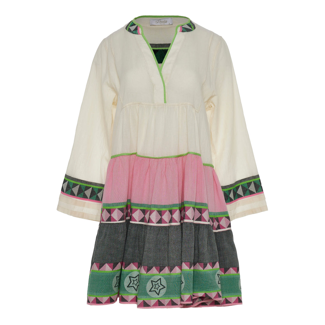 Devotion Twins ELLA 3 Dress Jacquard Green/Pink 026.333G