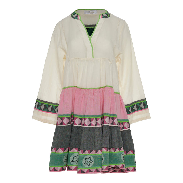 Devotion Twins ELLA 3 Dress Jacquard Green/Pink 026.333G