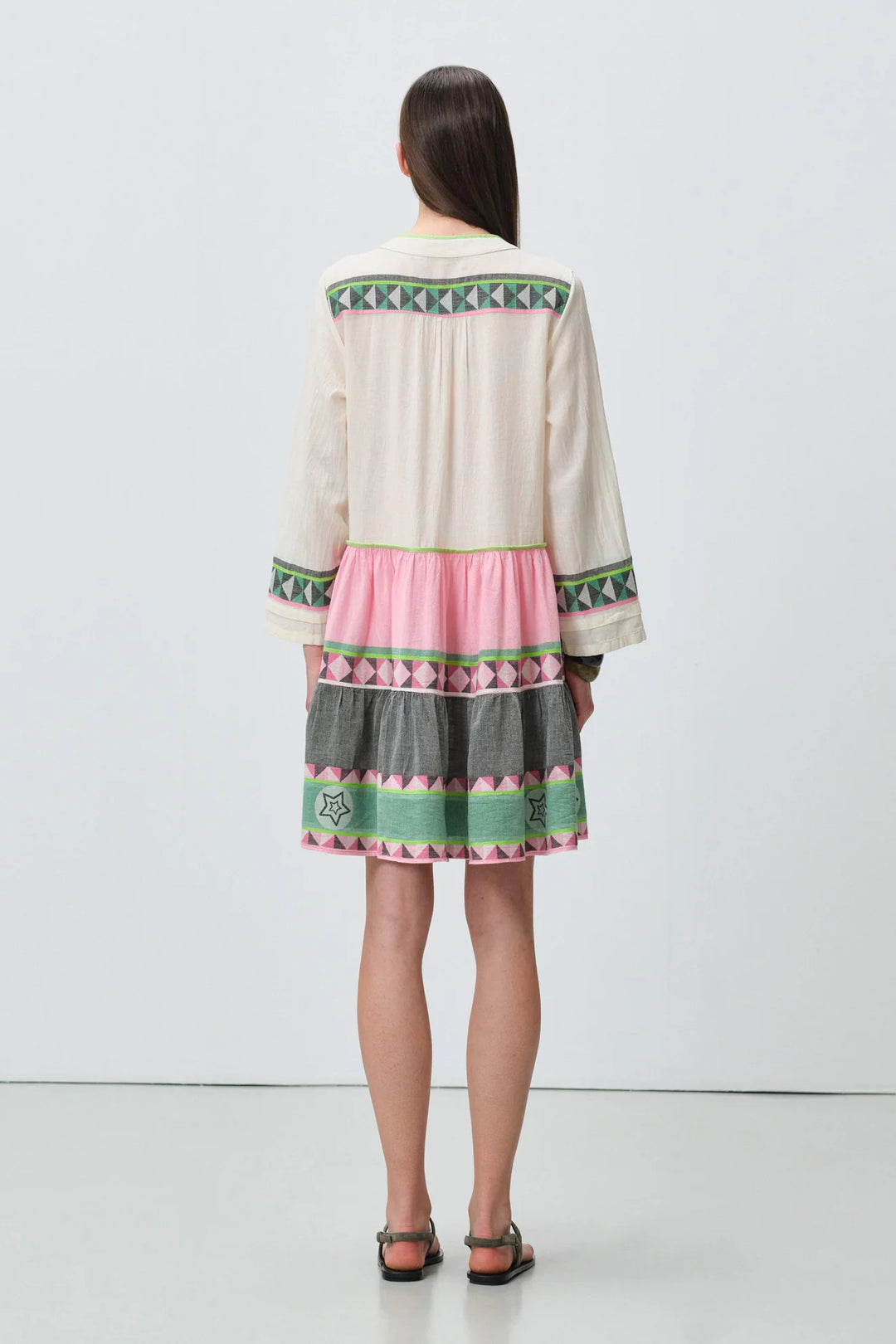 Devotion Twins ELLA 3 Dress Jacquard Green/Pink 026.333G