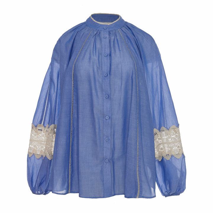 Devotion Twins blouse met ballonmouwen en kant 026.001G