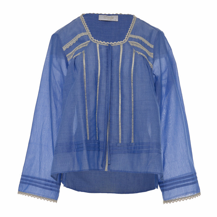 Devotion Twins SWAY Blouse with Lace Light Blue 026.002G