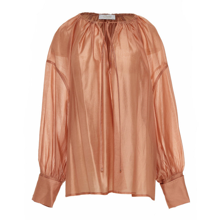 Devotion Twins SATIN powder blouse met ballonmouwen 026.004G