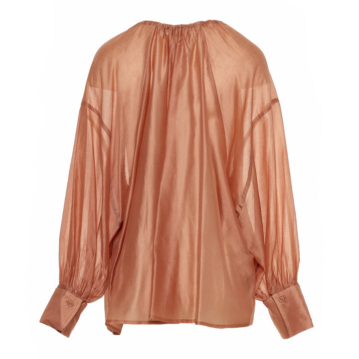 Devotion Twins SATIN powder blouse met ballonmouwen 026.004G