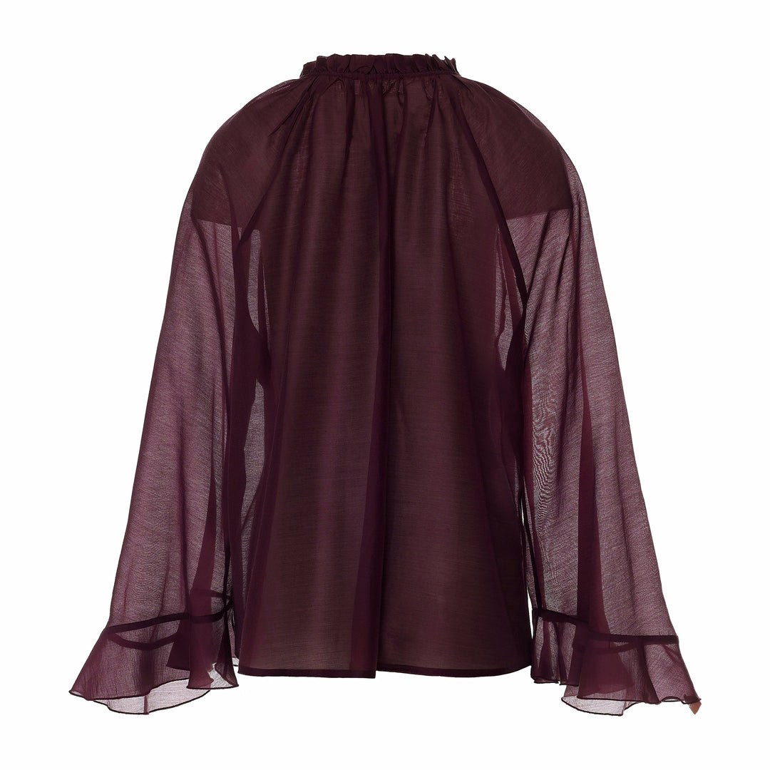 Devotion Twins VELVET grena blouse met flare mouwen 026.006G