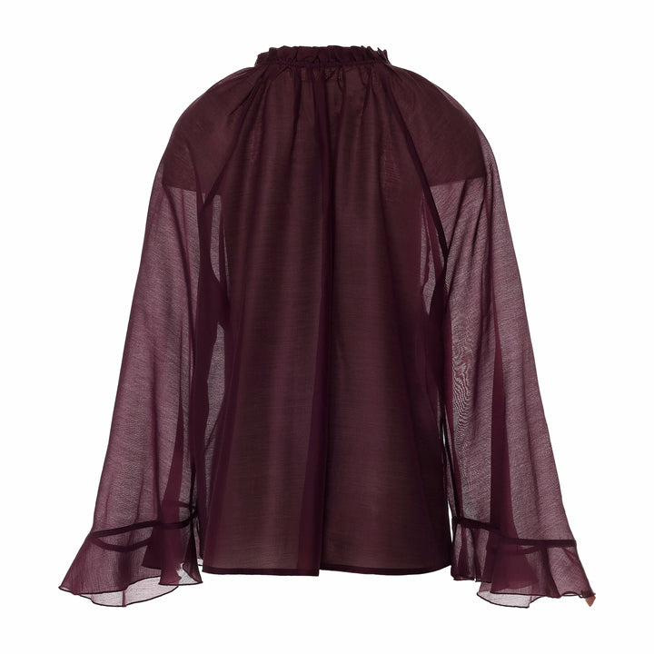Devotion Twins VELVET grena blouse met flare mouwen 026.006G