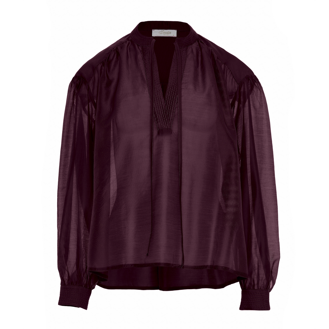 Devotion Twins POLISHED blouse grena met strikhals 026.009G