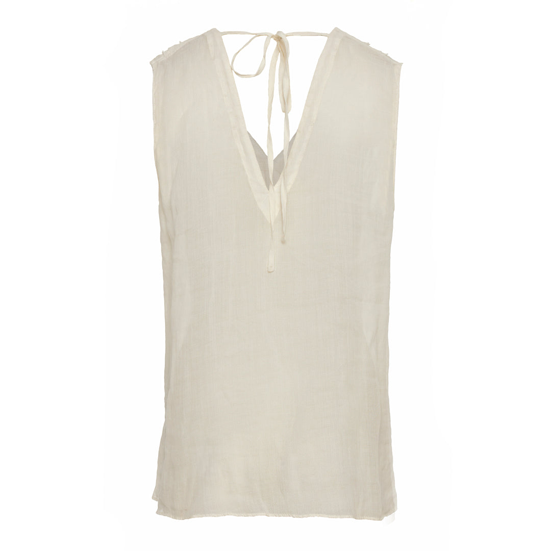 Devotion Twins ELARIA offwhite ramie mouwloze blouse 026.010G