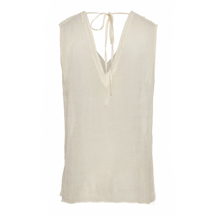 Devotion Twins ELARIA offwhite ramie mouwloze blouse 026.010G