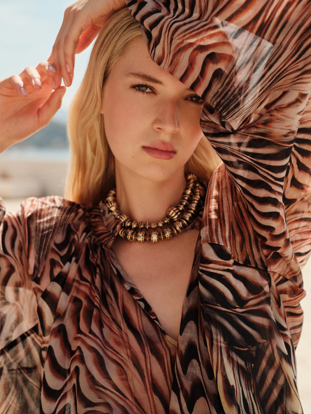Devotion Twins SALT katoen-zijdeblend blouse met print 026.012G