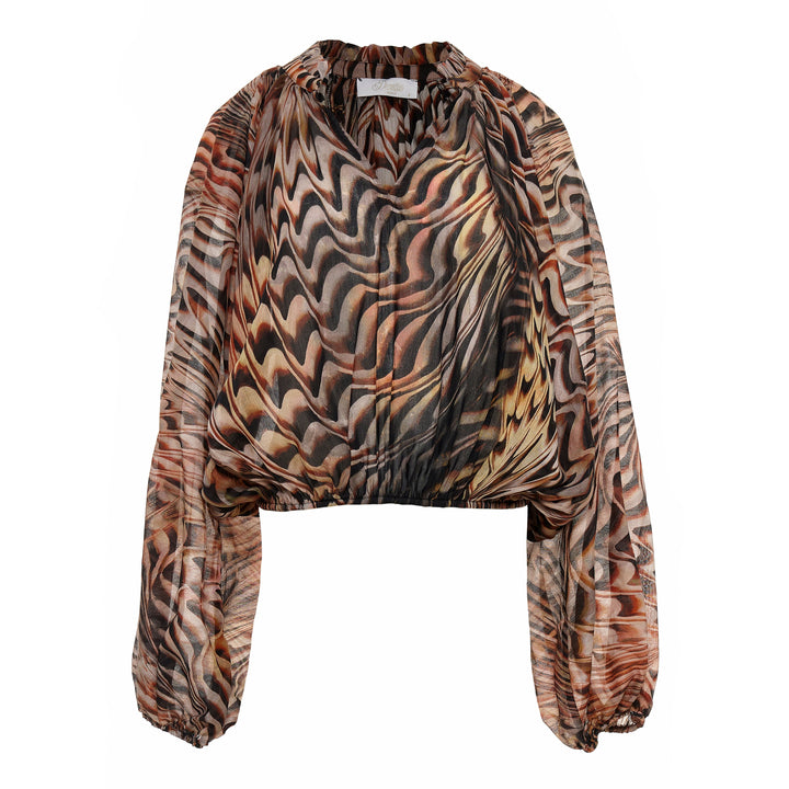 Devotion Twins SALT katoen-zijdeblend blouse met print 026.012G
