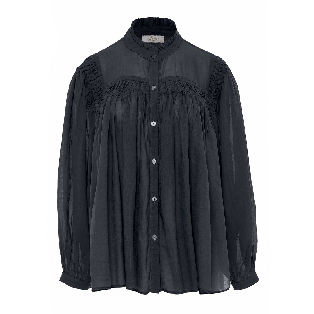 Devotion Twins BLOOM blouse met plooi- en ruchedetails black 026.013G