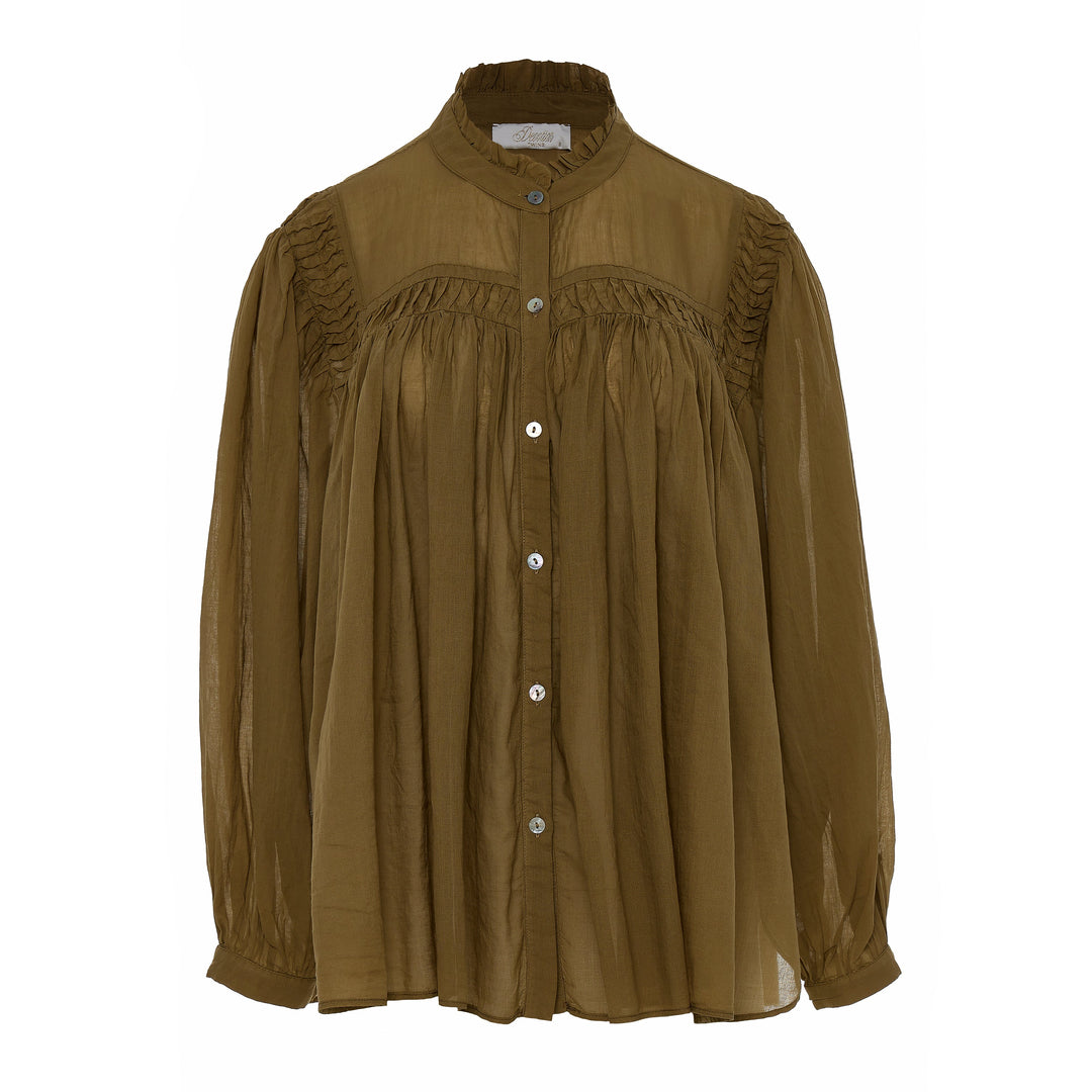 Devotion Twins BLOOM blouse met plooi- en ruchedetails khaki 026.013G