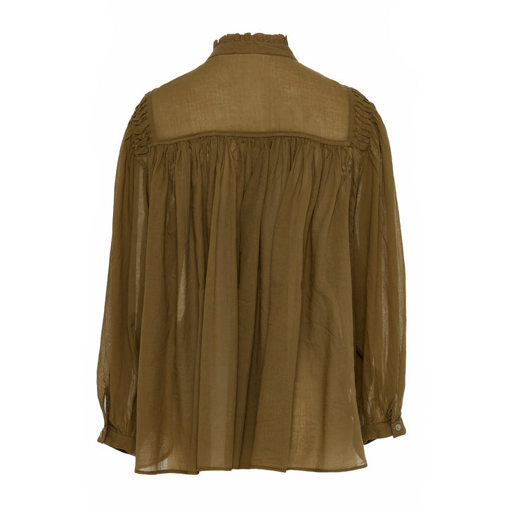 Devotion Twins BLOOM blouse met plooi- en ruchedetails khaki 026.013G