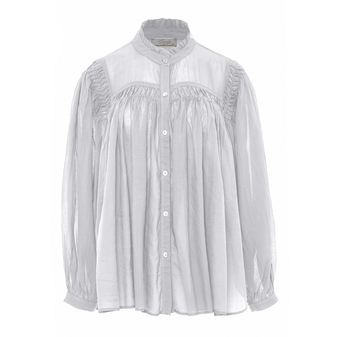 Devotion Twins BLOOM blouse met plooi- en ruchedetails white 026.013G