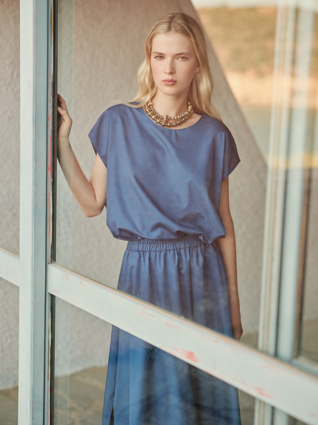 Devotion Twins ELAN blue katoen popline blouse 026.014G