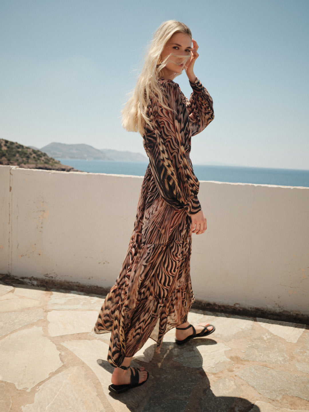 Devotion Twins COASTLINE katoen-zijdeblend blouse met print 026.015G