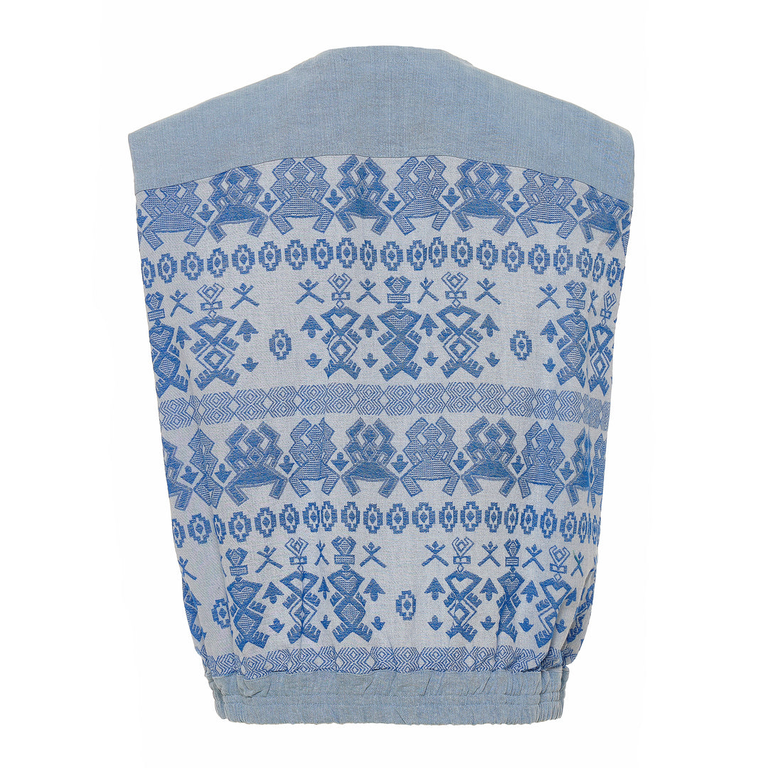 Devotion Twins GLEAM Sleeveless Jacquard Jacket Blue 026.016G