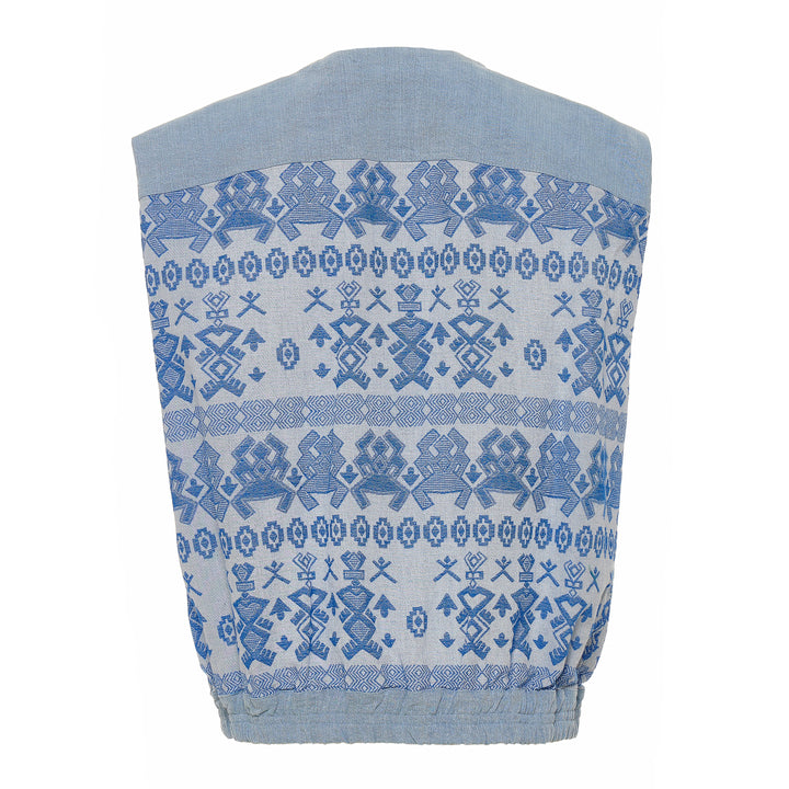 Devotion Twins GLEAM Sleeveless Jacquard Jacket Blue 026.016G