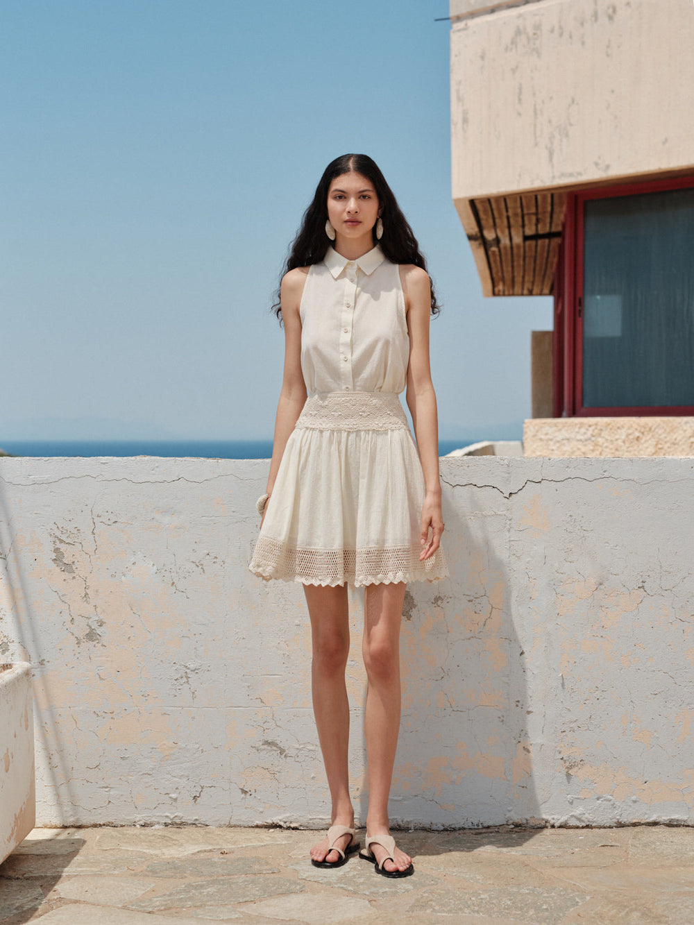 Devotion Twins SOLSTICE Shirt with Ruffle Gaze Off White 026.020G